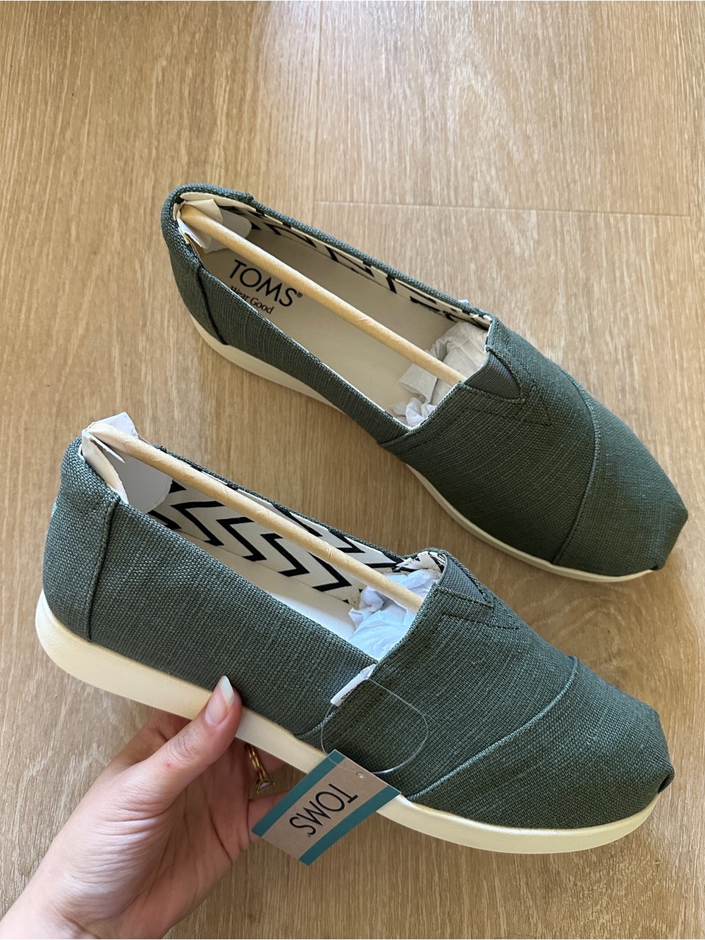 NEW Toms Alpargata Plus Bonsai Green Heritage Canvas Shoe 11